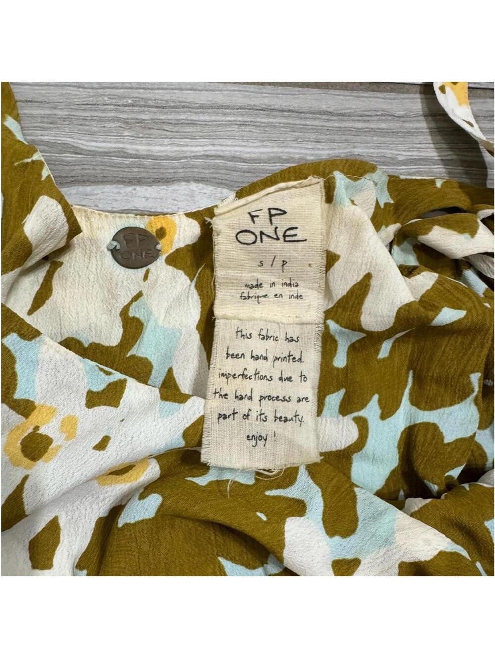 {SOLD} Free People FP One Green Floral “Lucina” Cold Shoulder Boho Mini Dress S - Picture 9 of 9